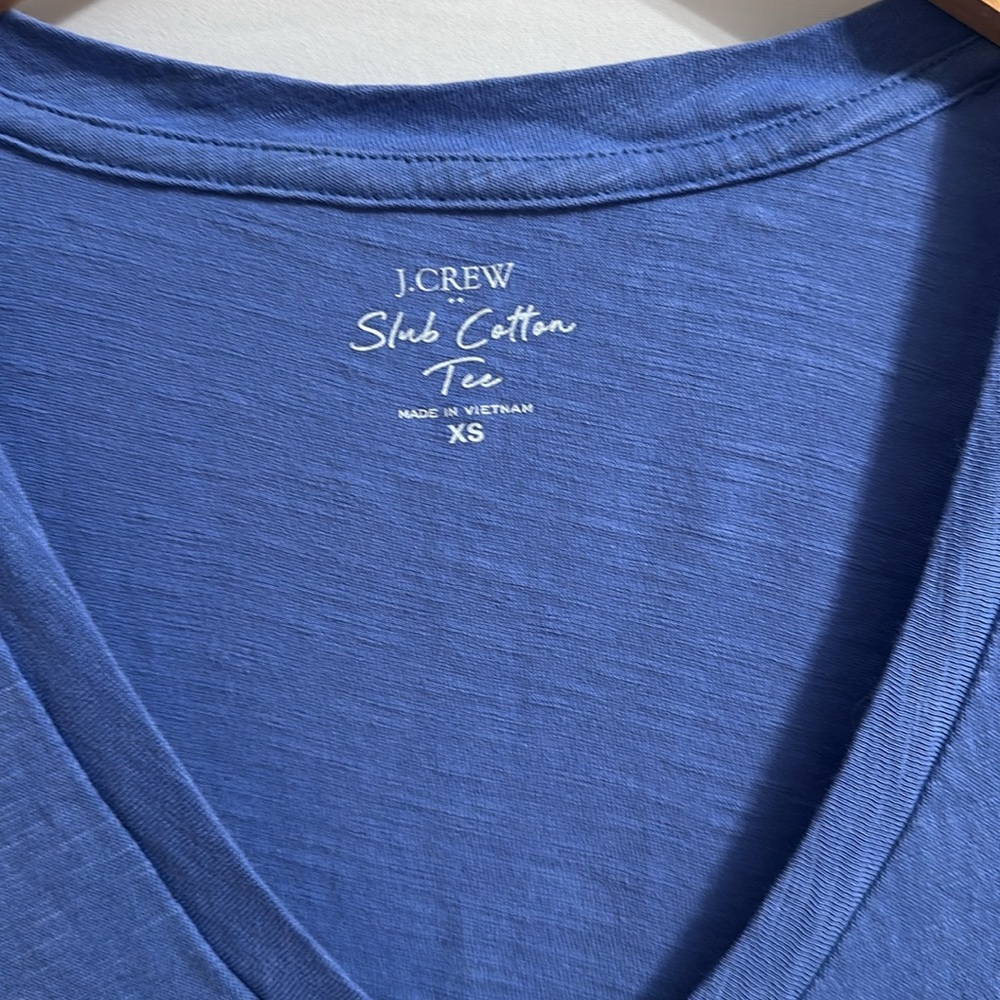 J. Crew Blue Slub Cotton Tee - Picture 2 of 3